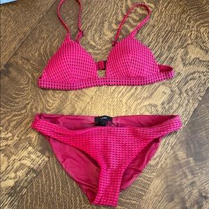 Onia Pink Textured Bikini Set